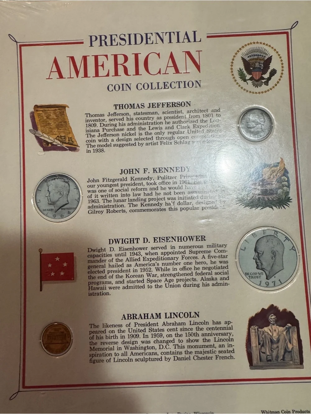 Whitman America's Heritage Coin Display Cards - Patriotic Blue and Red